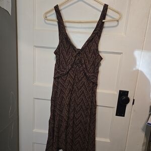 Free People Brown Zigzag Midi Dress